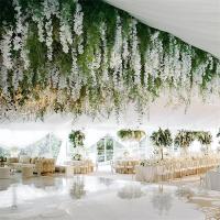 12pcs Flores De Tofu Artificial 110cm Para Decoración De Ceilings Y Corredores Estilo Wisteria Simulada Para Bodas Y Aniversarios - details 3