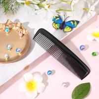 4 peines de plástico de Bolso para hombre, Con dientes finos y estándar, para el cabello, para peluquería y Barbería (Negro). - details 3