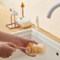 Juego De Limpieza Para Botellas Con 6 Enlaces Cepillo De Botella Con Silicón Cepillo De Taza Cepillo De Tetina Repujador De Jabón Caja De Almacenamiento Y Rack De Secado - details 5