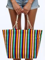 MEJORADA TOTE BAG Grande Rayas Multicolor – BOLSO DE PLAYA de Lona con Asas de Cuerda, Capacidad Extra, 6 Colores Disponibles - details 1