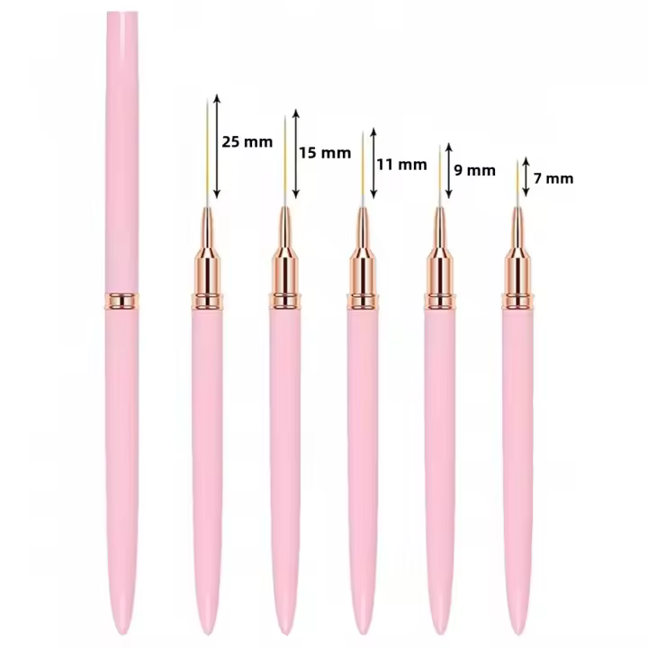 Set De 5 Pinceles Para Uñas Nail Art Liner Brush Pen Extensos Para Dibujar Y Estríper Profesional Herramientas De Manicura - 1