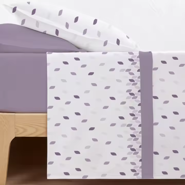 CARPE DIEM Sabanas Invierno térmicas de Coralina Estampadas, Doble Cara Térmica Mod. FORMAS Malva  para Cama 90,105,135,150 y 180 .Gramaje 200 gr/m extra suave - 1