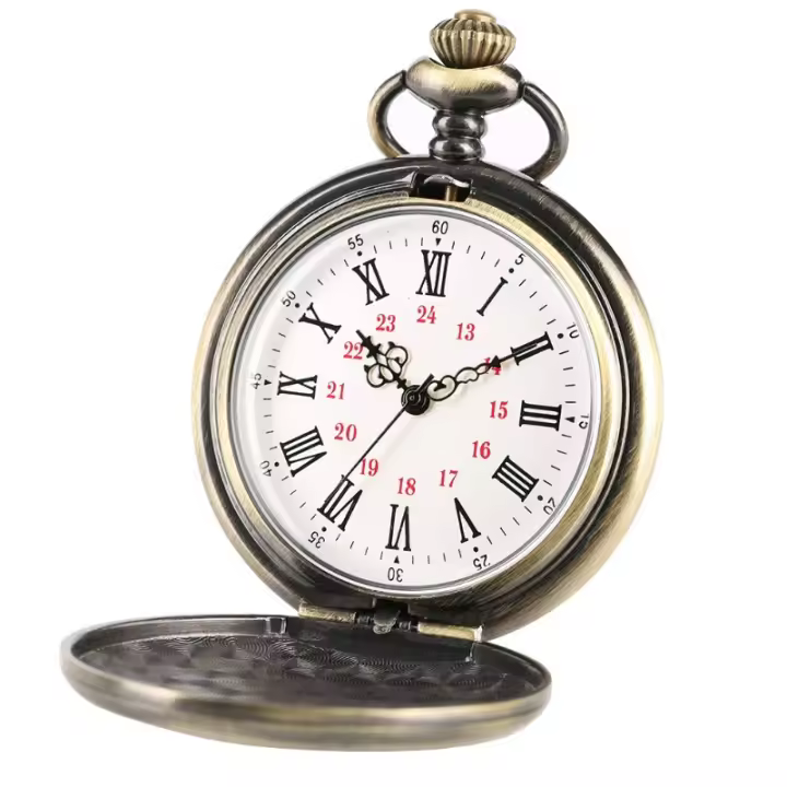 Reloj De Bolsillo Vintage Commemorative Bronce Con Cadena Regalo Reloj Colgante Exquisito 'I LOVE YOU FOREVER' - 1