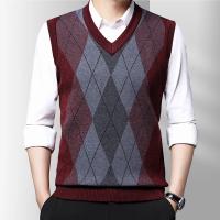 Chaleco Sin Mangas Para Hombre Estilo Casual Grueso Para Otoño E Invierno Suéter Caliente Negocios Inteligentes Tejido De Lana - details 1