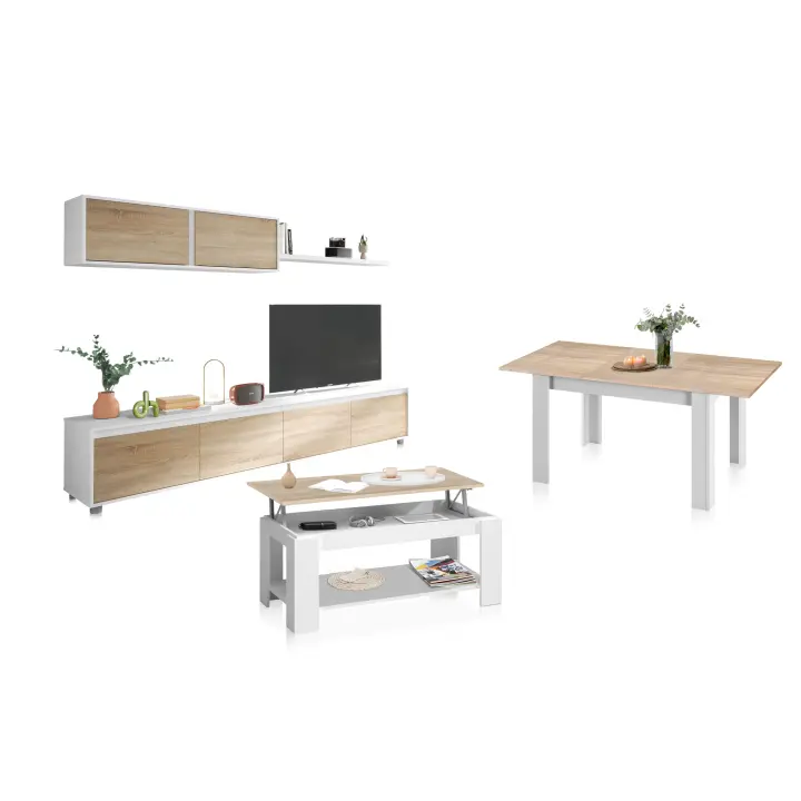 Duehome -Pack salón con mesa de centro y mesa de comedor Arlet Max - 1