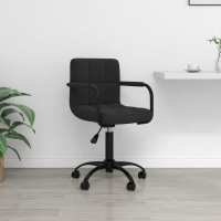 vidaXL Silla de oficina giratoria de terciopelo en color Negro/Gris claro | cómodas modernas ergonómicas para comedor cocina salón hogar - details 0
