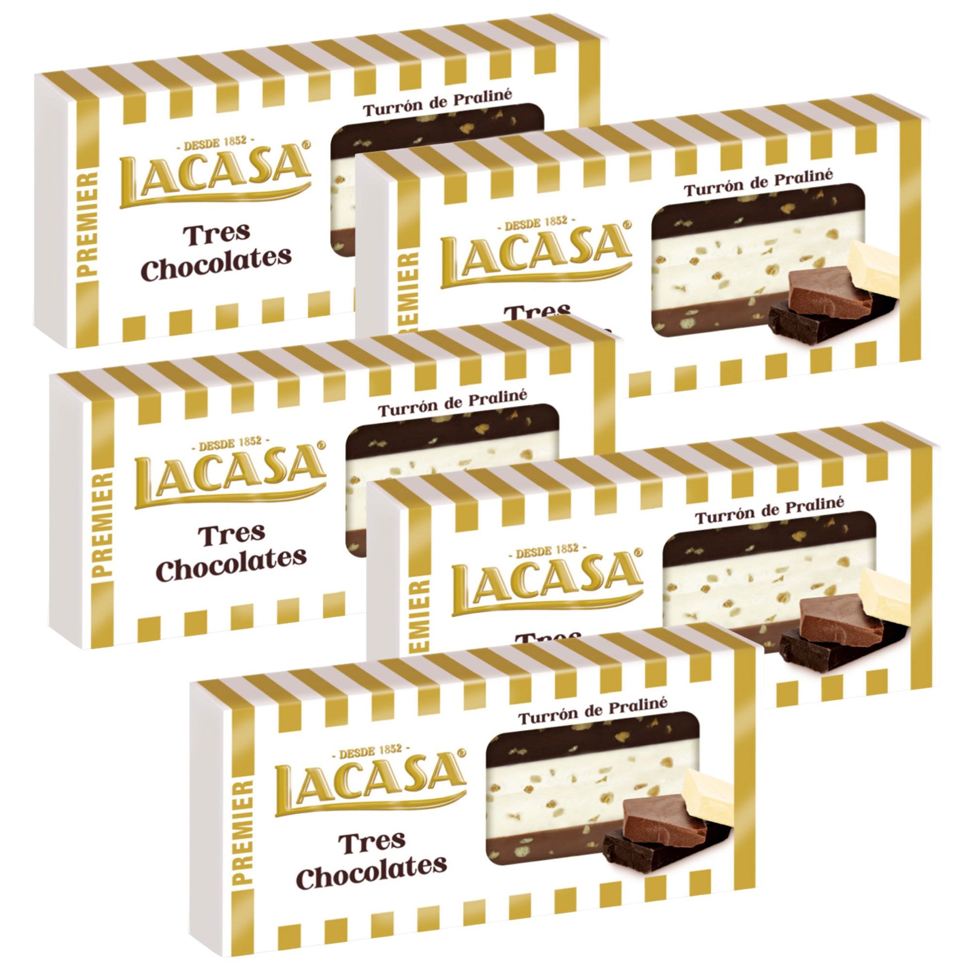 Pack de 5 turrones Lacasa de diferentes sabores.Perfecto para estas navidades.