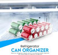 Organizador de refrigerador (varios modelos disponibles) - Apilable y ahorra espacio - Dispensador de latas de refresco para despensa, refrigerador, congelador y lavadero (transparente * 1 pieza) - details 3