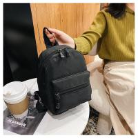 Mochila Mini Para Mujer De Nylon Blanco Estilo Casual Con Bolsillo Exterior Cierre De Cremallera Adecuada Para Escuela Y Viajes - details 4