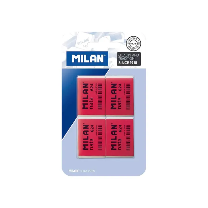 MILAN - Goma de Borrar Nata 624 Blister de 4 Unidades - 1