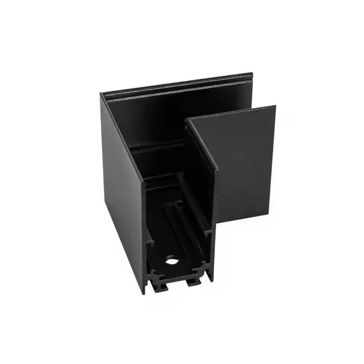 Ledkia Unión en L Horizontal para Carril Magnético Superficie 20mm Negro - 1