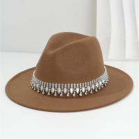 Sombrero De Jazz Elegante Para Mujer Con Borde Plano Y Tulipán De Cuentas Brillantes Para Bodas Y Fiestas - details 9