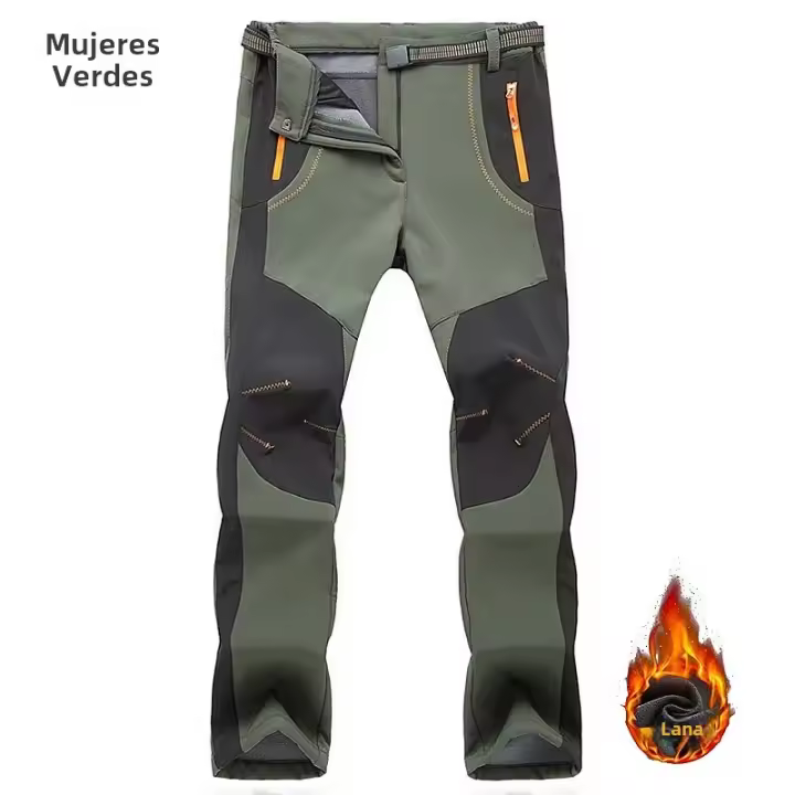 Pantalones De Hielo LNGXO Para Mujer Impermeables Y Cálidos De Poliéster Y Spandex Para Senderismo Trekking Camping Esquí Outdoor Resistente Al Viento Trousers Gruesos - 1