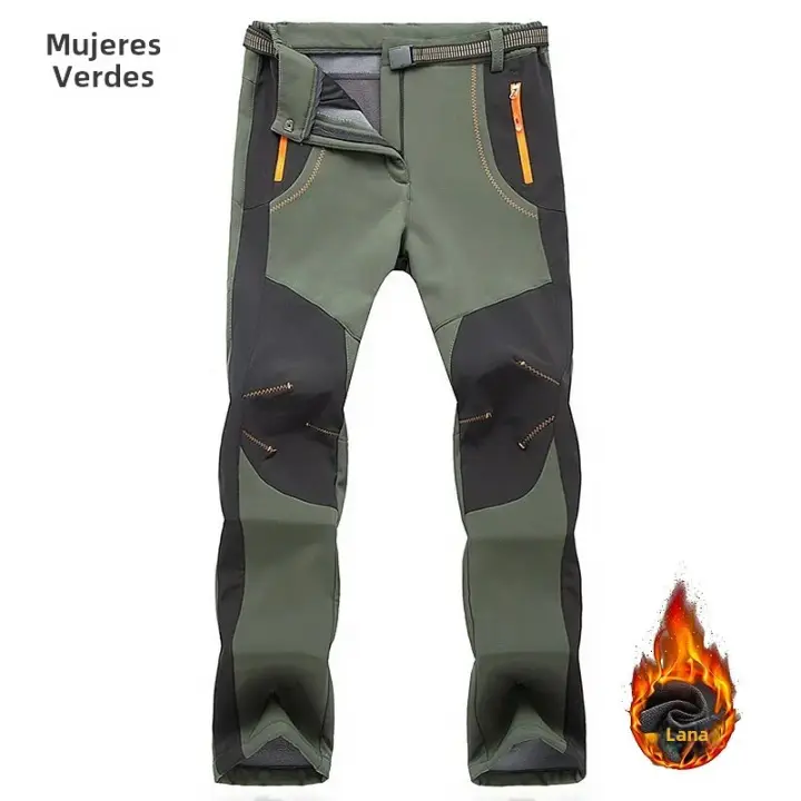 Pantalones De Hielo LNGXO Para Mujer Impermeables Y Cálidos De Poliéster Y Spandex Para Senderismo Trekking Camping Esquí Outdoor Resistente Al Viento Trousers Gruesos - 1