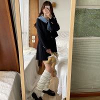 Calentadores De Pierna Largos Para Mujer Estilo Lolita Socks JK Cuff Botas over Knee Invierno Otoño Color Sólido Negro Blanco - details 1