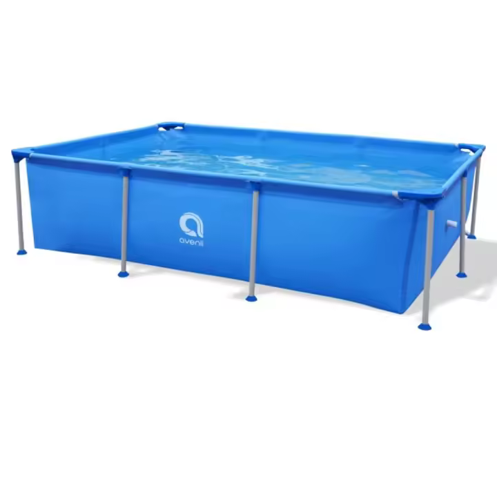 AVENLI-Piscina Rectangular Estructural metálico con depuradora o sin depuradora, Montaje fácil y rápido en 30mins ;188x127x42cm -1125L, 228x159x42cm -1287L, 258x179x66cm -2612L ;Azul - 1