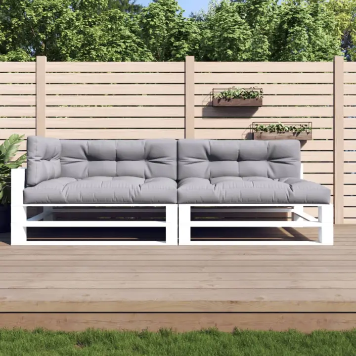 vidaXL Cojines para sofá de palets 5 unidades tela en color Beige/Antracita/Estampado de hojas y más | acolchados duraderos para sofás de jardín terraza exterior - 1