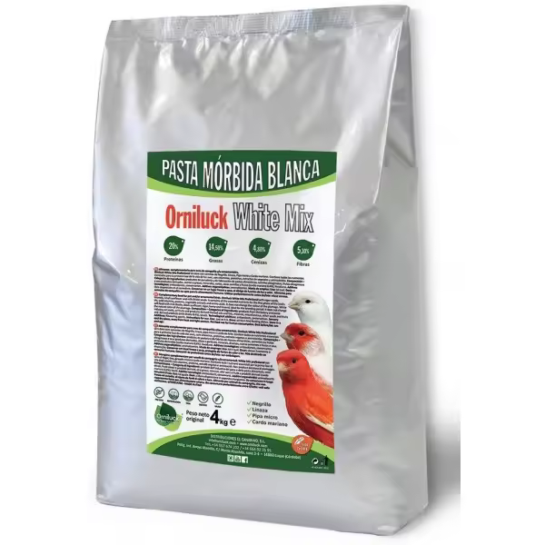 Pineta Pasta de Cria Mórbida WHITE MIX ORNILUCK 4 Kg para Pájaros - 1
