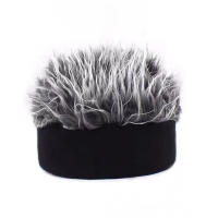Gorra De Pelo Riso: Gorras Cortas Para Hombres Y Mujeres Estilo Hip Hop Con Espikes Imitación Cabello Vintage Para Otoño E Invierno - details 1