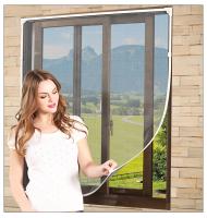 Pantalla de Mosca DIYMagnetic ajustable para Ventanas, ventana de Malla de Insectos, fácil instalación, tamaño Máximo 110*120cm (Malla Gris de Marco Blanco) - details 0