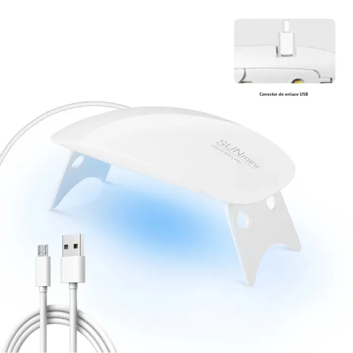 LULAA Lámpara De Uñas Multifuncional En Rosa Y Blanco Secador De Uñas Portátil Con Cable USB Para Gel Varnish Arte De Uñas Herramienta De Secado Para El Hogar - 1