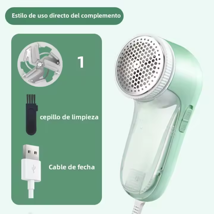 Cortador De Pelusa Para Ropa Doméstico Eliminador De Residuos De Tela Fuzz Eléctrico Portátil Con Cepillo Y Hojas Recargables Trimmer De Pelo Para Mascotas Herramienta De Limpieza - 1