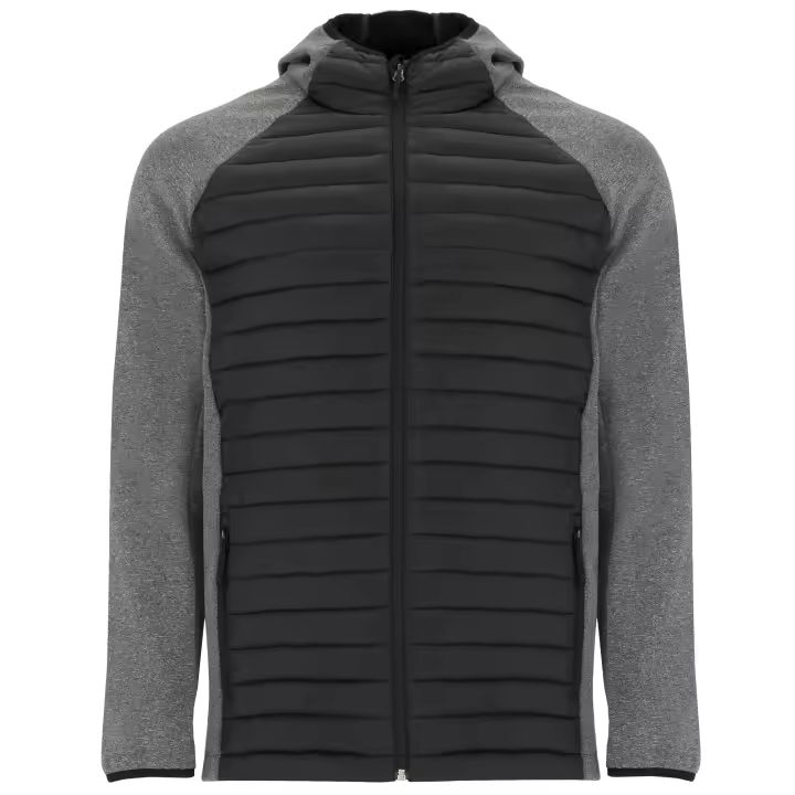 Roly Chaqueta de Hombre Combinada en Dos Tejidos, Cómoda y Ligera, Tejido Acolchado Tacto Pluma, Chaqueta con Capucha Fija Ajustada - 1