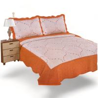 KingnetStore - Colcha Bouti Bordada Acolchada, Colcha Cubre Cama 100% Poliéster. Fina, Extra Suave y Ligera. Ideal para Primavera Verano Entretiempo, Con Funda Cojín Almohada, Elegancia y Suavidad con un Diseño Floral. Para Cama de 90 105 135 150 CM - details 2