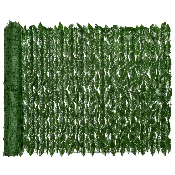 Pantalla de valla de privacidad de hiedra Artificial, setos artificiales, valla y hoja de vid de hiedra falsa, decoración para jardín al aire libre, 0,5x3m - 1