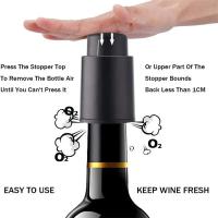 Tapa De Vino Reutilizable Con Escala De Tiempo Y Preservador De Vino Con Bomba De Vácuo Tapones Ecológicos Para Botella De Vino SUNFILI - details 3