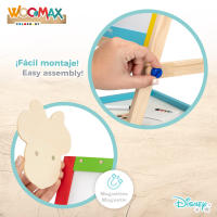 WOOMAX - Pizarra de madera Disney con doble cara para niños, diseño de Minnie y Mickey, mide 37,5x65 cm, incluye tizas, borrador y rotulador, ideal para dibujar y escribir, recomendada a partir de 4 años - details 3