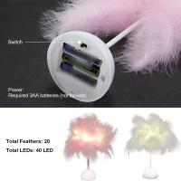 Lámpara De Mesa Con Plumas Luz Nocturna LED Alimentada Por Batería Para Decoración De Bodas Y Dormitorios Dispositivo Inteligente - details 7
