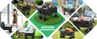GJCrafts Carretillas de Carro Jardin Plegable 100KG con Doble Freno Carro Plegable Exteriores con Manijas de Empuje Ajustables,600D Oxford Doble Capa - details 2