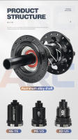 Hub De Bicicleta ARC 28 Agujeros Boost Para Montaña Compatible Con HG/XD/MS Eje Delantero 15x110 Trasero 12x148 10x141 Con Rodamientos Sellados 6 Pawls 114 Clicks - details 1