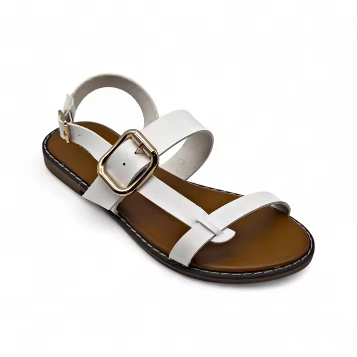 Calzados soraia✨ Sandalias Planas de Mujer con Pulsera Ajustable – Diseño de Tiras Cruzadas Elegantes – Zapatos de Verano Cómodos y Versátiles para Diario, Playa, Paseo o Fiesta ✨ Liso Bohemio - 1