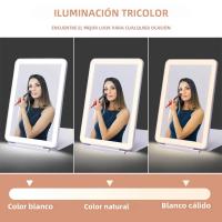 Espejo De Maquillaje Plegable Con 80 LEDs Ultra Delgado Pantalla Táctil Dimmer Recargable Por USB Portátil Para Viajes Y Maquillaje - details 1