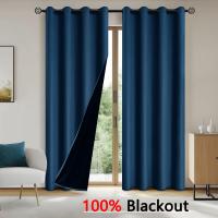 2pcs Cortinas Oscurecedoras Modernas 100% Con Acabado En Capa Para Dormitorio Sala De Estar Comedor Decoración De Hogar - details 17