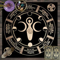 Mantel De Tela Para Cartas De Tarot 1pc Decoración De Juego De Cartas Pagan Con Fases De Luna Y Flores Estilo Pagan Para Atril Y Brujería - details 28