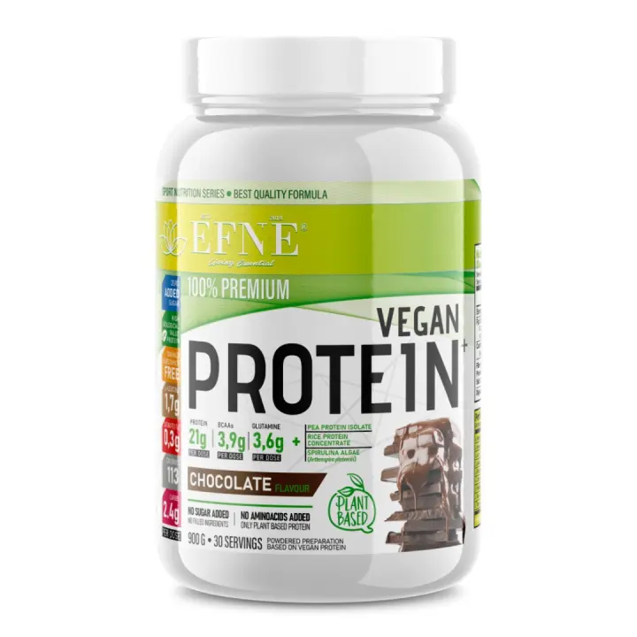 Proteína Vegana con Espirulina EFNE 900G - Sabor Chocolate - Proteína Orgánica Ecológica - 1