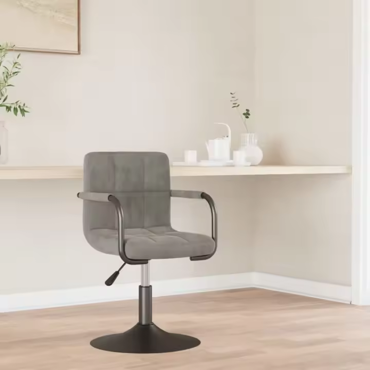 vidaXL Silla de comedor de terciopelo verde claro en color Gris claro/Negro/Gris oscuro | cómodas modernas ergonómicas para comedor cocina salón hogar - 1