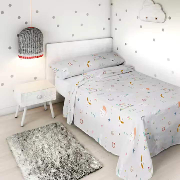 HACIENDO EL INDIO - Juego de Sábanas Infantil Estampado - 100% Algodón Extra Suave - Incluye  Sábana Encimera + Funda de Almohada - Cama 90/105 cm - Fabricado en España - 1