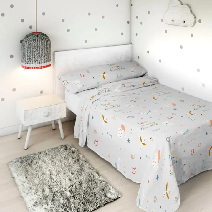 HACIENDO EL INDIO - Juego de Sábanas Infantil Estampado - 100% Algodón Extra Suave - Incluye  Sábana Encimera + Funda de Almohada - Cama 90/105 cm - Fabricado en España - 1