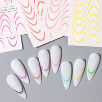 Set De 8 Pcs De Pegatinas De Uñas Gradient French Line Colores Estriados Diseños Ombre Para Decoración DIY Herramientas Guías De Estampado De Uñas - details 7
