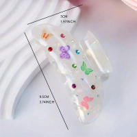 Cepillo De Pelo Elegante De Acrílico Con Mariposa De Rhinestone Para Cabello Grueso Y Rizado Grip Fuerte Adecuado Para Mujeres - details 1