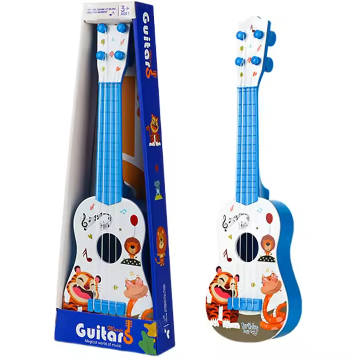 Juguete de Guitarra Ukelele para Niños, 41cm Juguete Musical de Guitarra Instrumentos con 4 Cuerdas Ajustables, Juguetes Educativos de Aprendizaje Musical para Niños y Niñas Principiantes - 1