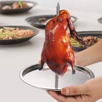 Rack De Pollo Asado En Acero Inoxidable Con Mango Retráctil Y Carrocería Herramienta De Barbacoa Para Peces Y Carnes - details 8
