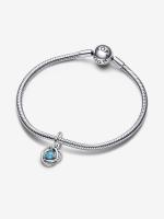 Pandora - Charm Colgante de Círculo de eternidad Azul Turquesa-Plata de Lei - details 1