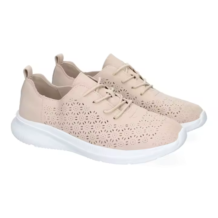 PuntoSalao Deportivas diseño calado para mujer color beige VR5-1675 - 1