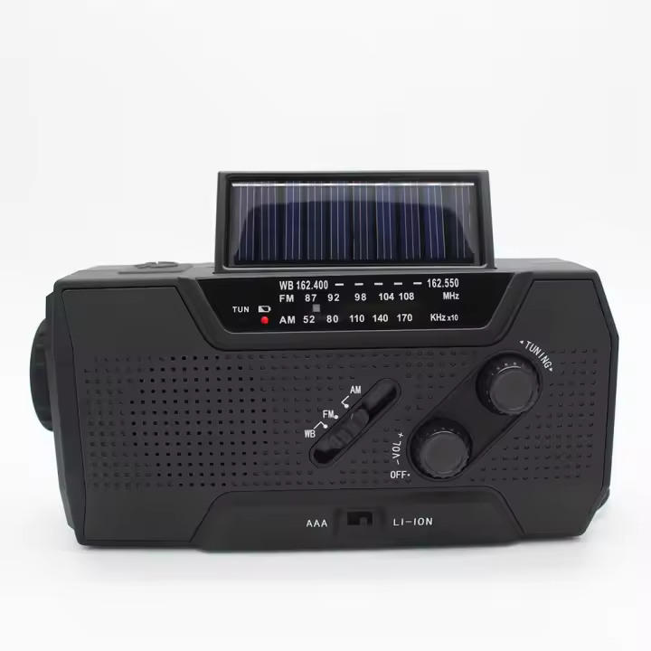 Radio portátil Power Bank Radio Meteorológica de emergencia con NOAA/AM/FM USB/solar/manivela de carga Alarma SOS y interna - 1