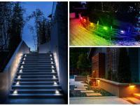 Luces Solares LED Para Escaleras Jardín Patio Camino Pared 1-8 Pack Impermeables RGB Fuente De Luz Solar ABS Modernas - details 9